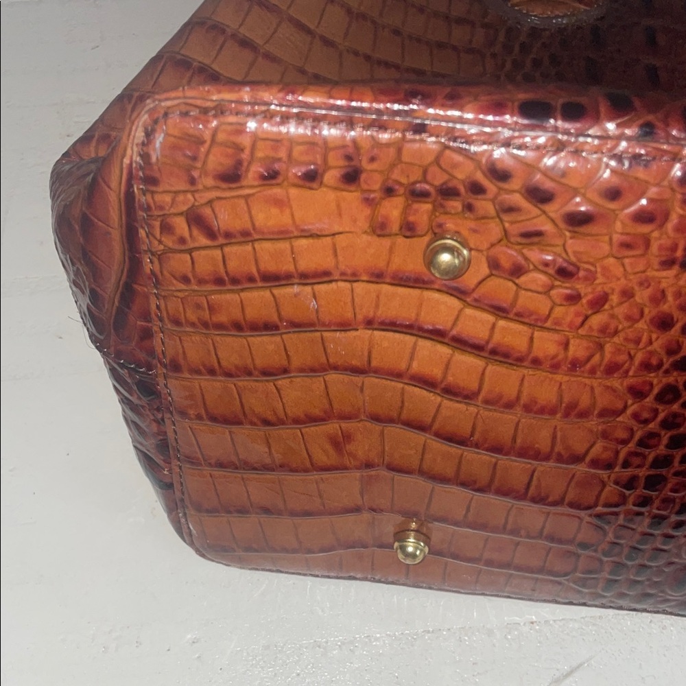 Brahmin Cognac Croc-Embossed Leather Tote - Picture 6 of 15